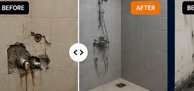Bathroom waterproofing before and after in LB Nagar Hyderabad using injection grouting