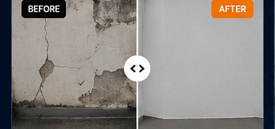 Exterior wall waterproofing before and after in Nizampet Hyderabad using crack filling and weather coat